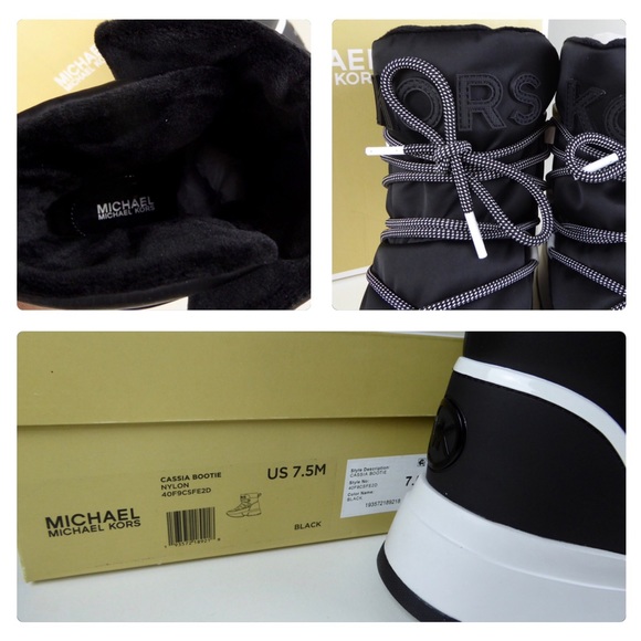 Michael Kors Cassia Leather Bootie Boots Black NIB - Picture 2 of 7